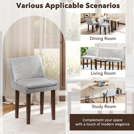 Dreamade Linen Upholstered Accent Chairs w/Mid Back & Cushioned Seat