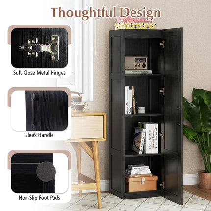 Dreamade Narrow Farmhouse Freestanding Bathroom Cabinet with 4 Shelves
