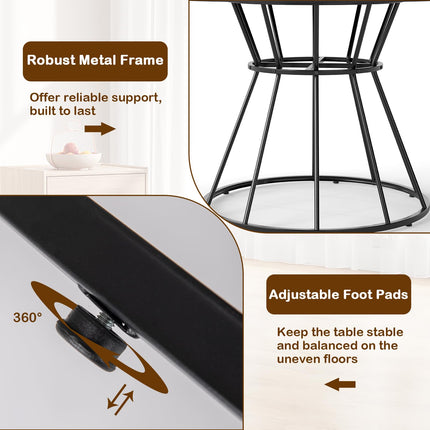 Dreamade 47" Round Farmhouse Kitchen Table for 4