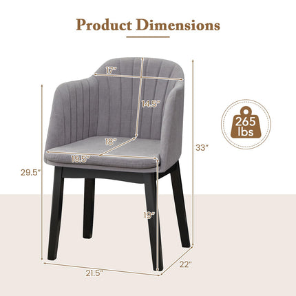 Dreamade Modern Dining Chairs, Upholstered Velvet Accent Chairs w/Curved Backrests & Rubber Wood Legs
