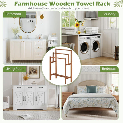 Dreamade 3-Tier Freestanding Wooden Towel Rack Stand