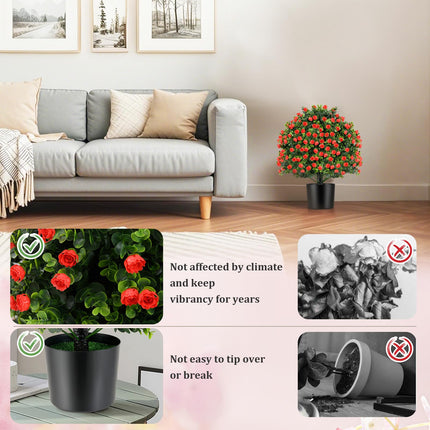 Dreamade 21.5’’ Artificial Rose Topiary Ball Tree for Indoor Outdoor