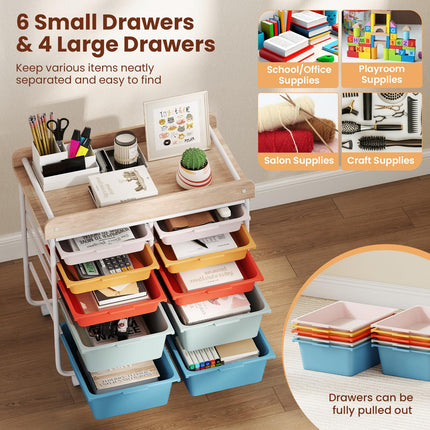 Dreamade Rolling Storage Cart with 10 Drawers, Utility Cart