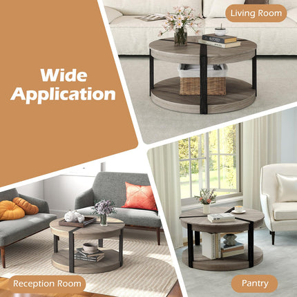 Dreamade 2 Tier Round Coffee for Living Room Reception Room