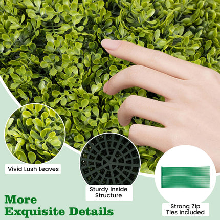 Dreamade 2 PCS 20 Inch Artificial Plant Topiary Ball, Round Faux Boxwood Balls Outdoor with Mimic Fluffy Leaves