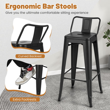 Dreamade Metal Bar Stools Set of 4 for Kitchen Island