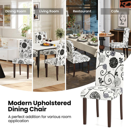 Dreamade Upholstered Dining Chairs Set of 2/4 Button Tufted Fabric Upholstered Parson Chairs