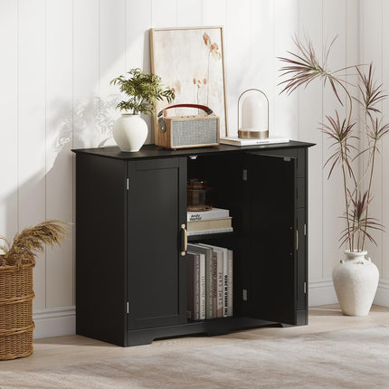 Dreamade 40 Inch Modern Kitchen Sideboard Buffet Cabinet with 2 Drawers and Adjustable Shelf