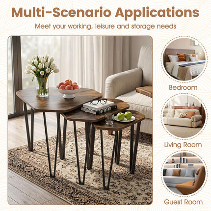 Dreamade Nesting Coffee Tables Set of 3 for Living Room & Apartment