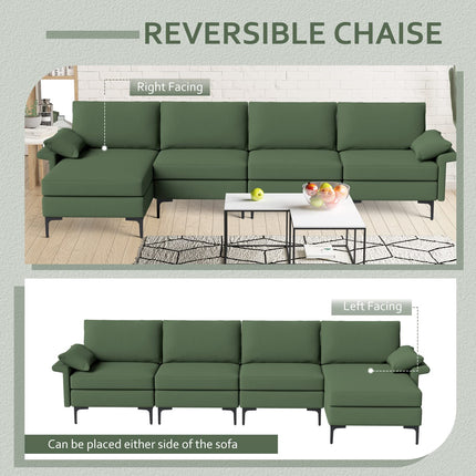 Dreamade 130.5" L Convertible Sofa Couch, Sectional Sleeper