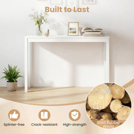 Dreamade Wood Console Table | 48" Narrow Entryway Table with Solid Wood Legs & Thickened Top