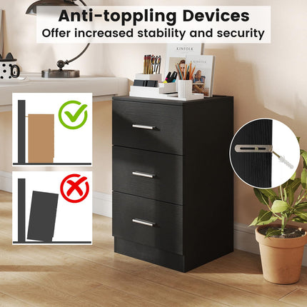 Dreamade Night Stand with Charging Station - 26’’ Tall Side End Table