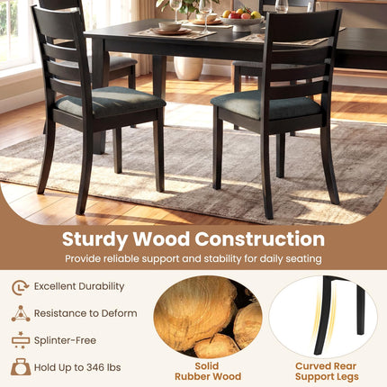Dreamade Wooden Upholstered Kitchen Chair w/Rubber Wood Frame (2/4)