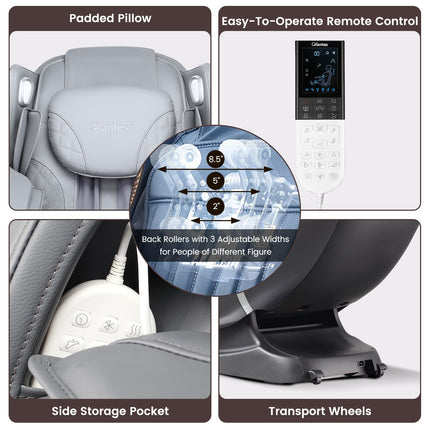 Dreamade Comfort Full Body Massage Chair with SL Track Airbags Heating-Gray
