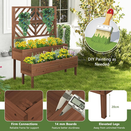 Dreamade Raised Garden Bed with Trellis