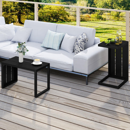 Dreamade C-Shaped End Table with Adjustable Foot Pads