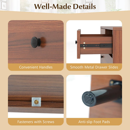 Dreamade 4-Drawers Dresser for Bedroom | Wide Wooden Chest Drawers with Anti-Toppling Devices