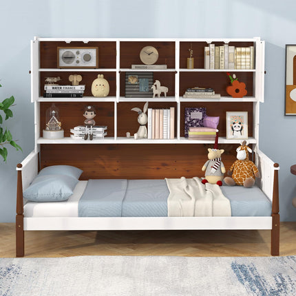 Dreamade Wood Twin Bed with Storage