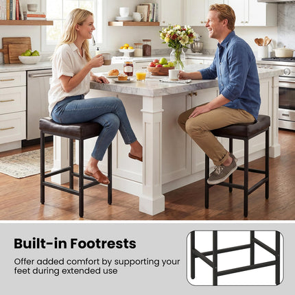 Dreamade 25 Inch Counter Height Bar Chairs for Kitchen Island (2/4)