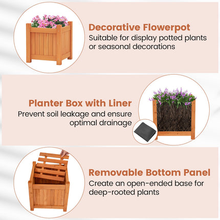 Dreamade Outdoor Bench with Raised Garden Beds (42"x11"x11.5")