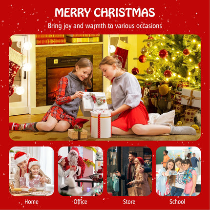 Dreamade 5ft / 6ft / 7ft Pre-Lit Artificial Christmas Tree with Lush PVC & PE Tips Warm White LED Lights