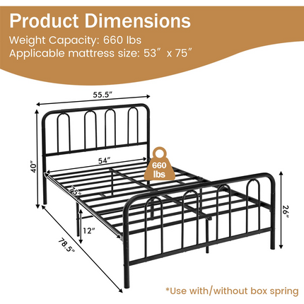 Dreamade Full Size Metal Bed Frame, Modern Bed Frame
