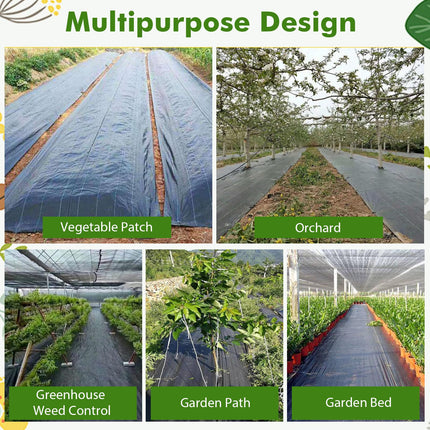 Dreamade 6.5x330 FT Weed Barrier Landscape Fabric, 3.2OZ Heavy-Duty Permeable Woven PP Ground Cover
