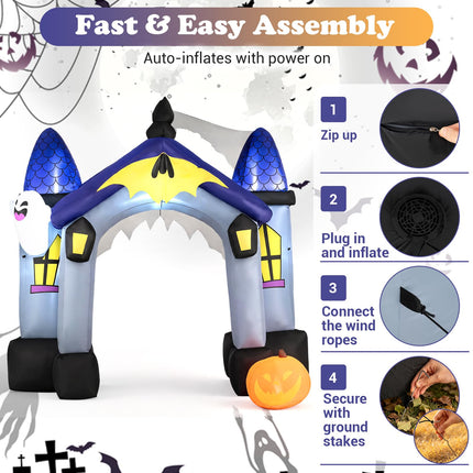 DREAMADE 9 FT Halloween Inflatable Haunted Castle Archway