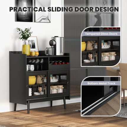 Dreamade Buffet Sideboard, Modern Coffee Bar Storage Cabinet