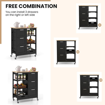 Dreamade Kitchen Island Cart on Wheels
