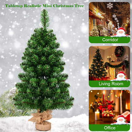 DREAMADE 3 FT Entryway Artificial Christmas Tree with 96 Branch Tips, Stable Cement Base