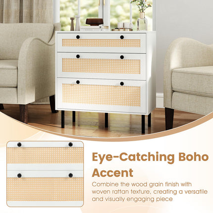 Dreamade 3 Drawer Dresser for Bedroom - Closet Chest Organizer with Anti-toppling Device