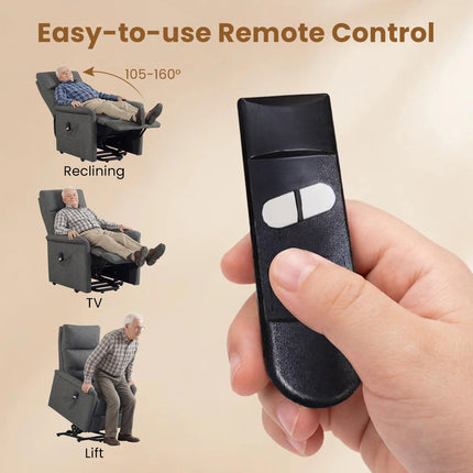Dreamade Electric Recliner Sofa w/Remote Control & Side Storage Pocket for Elderly