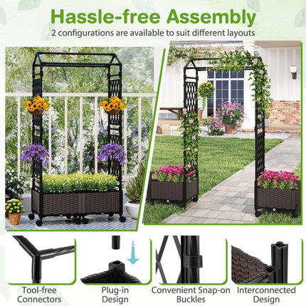 Dreamade 5FT Self-Watering Tall Raised Garden Bed w/Wheels