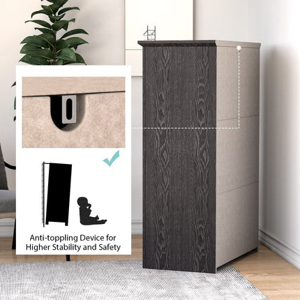 Dreamade 5 Drawer Dresser Chest of Drawers - Vertical Dresser with 5 Pull-Out Drawers for Bedroom, Living Room, Entryway