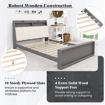 Dreamade Full Size Bed Frame with Storage