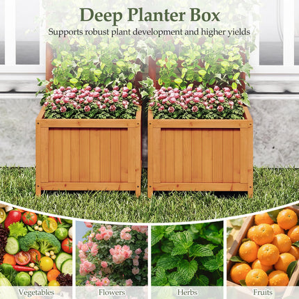 Dreamade Wood Raised Garden Bed with Trellis