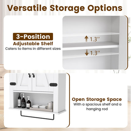 Dreamade Above Toilet Bathroom Wall Cabinet with Towel Bar