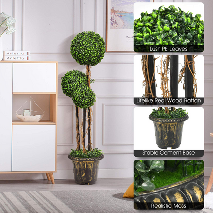 4 Ft Artificial Boxwood Topiary Tree - DreamadeUS