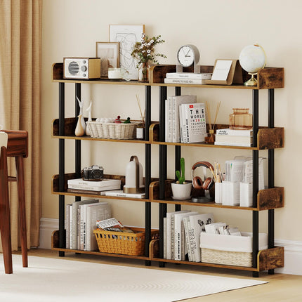 Dreamade 4-Tier Freestanding Bookcase with Anti-Tipping Kit | 4 Shelf Bookcase for Living Room Bedroom Study