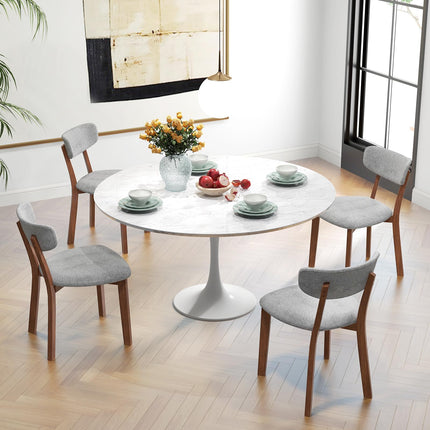 Dreamade Wood Dining Chairs Set of 2, Farmhouse Wooden Dining Room Chair with Cushion Seat
