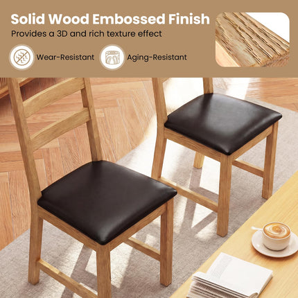 Dreamade Farmhouse Kitchen Chairs w/Hollowed Backrest
