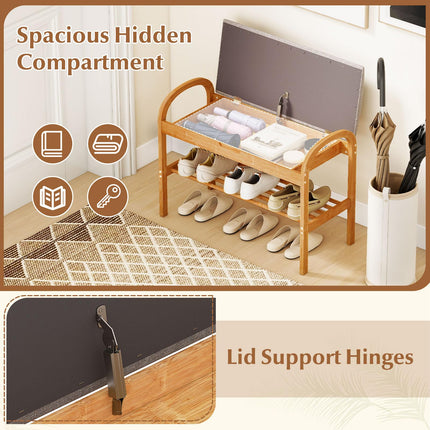 Dreamade Shoe Bench with Flip-Top Storage for Hallway