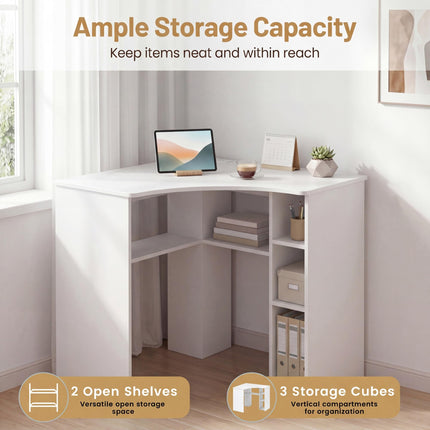 Dreamade Triangle Computer Desk with Charging Station
