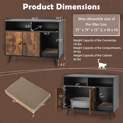 Dreamade Cat Litter Box Enclosure