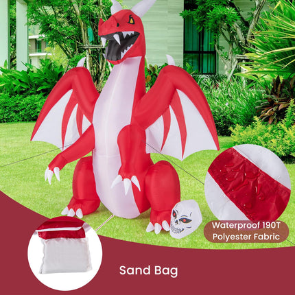 DREAMADE 8 FT Halloween Inflatable Dragon, Lighted Yard Decoration