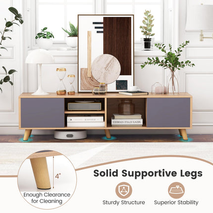 Dreamade TV Stand for TVs up to 65 Inch, Entertainment Center with 2 Side Cabinets