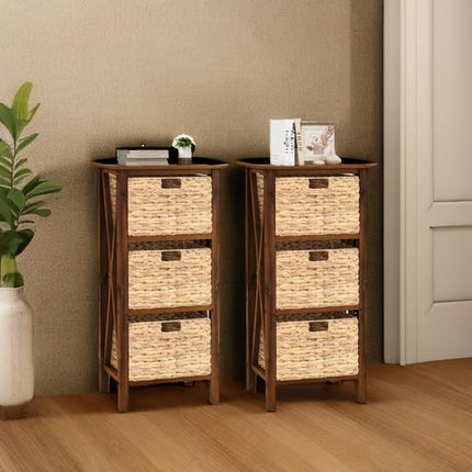 Dreamade Wooden X-Design Side Table End Table