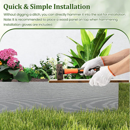 Dreamade 6 Pack Galvanized Steel Landscape Edging