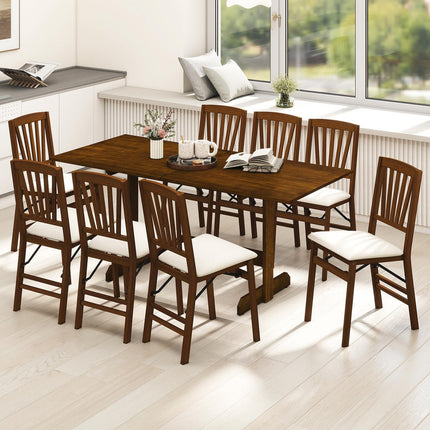 Dreamade 71" Dining Table with H-shaped Rubber Wood Leg and Wood Grain Tabletop